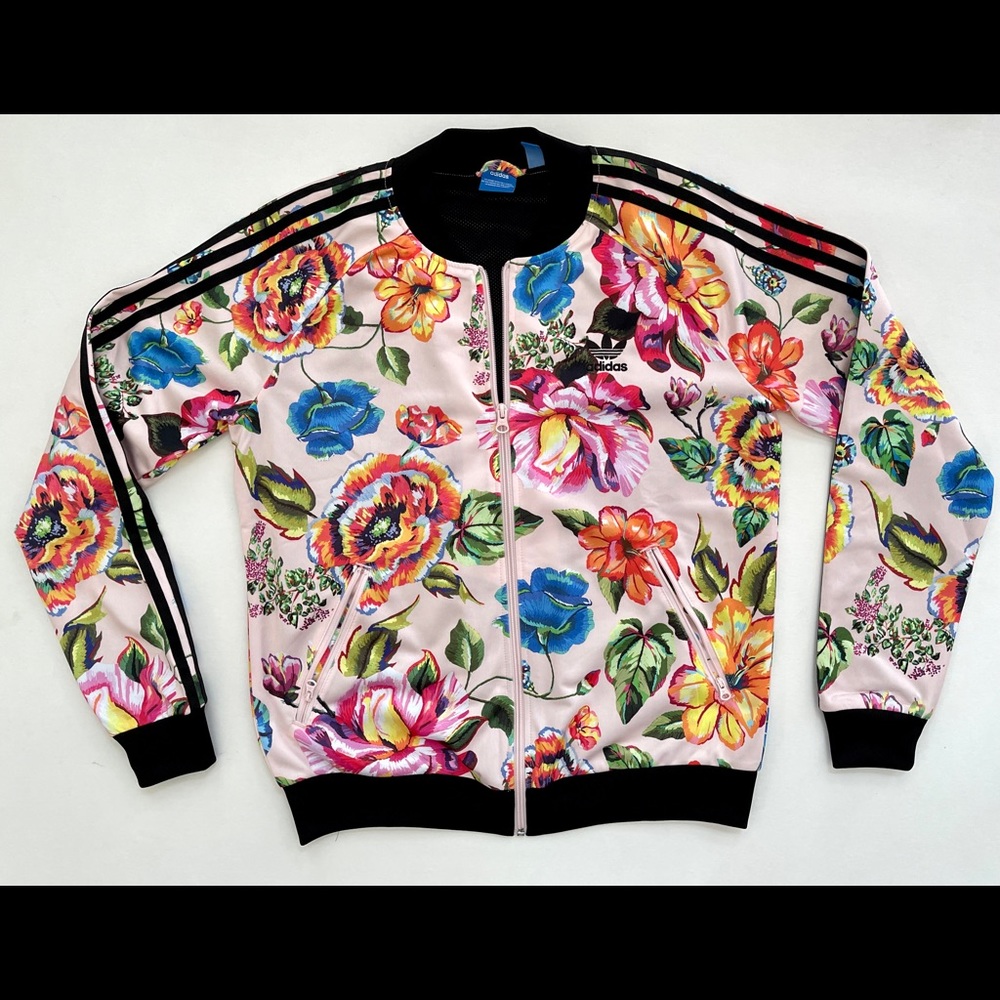 Adidas floral track jacket